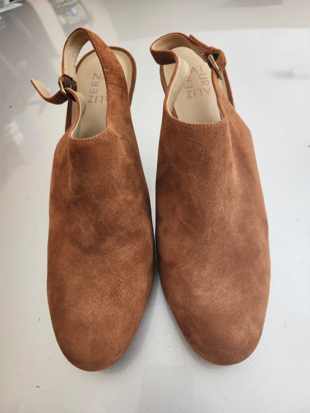 Naturalizer Brown Suede Slingback Heels